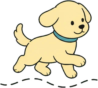 小狗沿着经历时间线奔跑